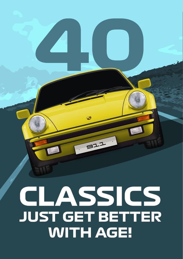 CLASSIC 911 SPORTS CAR 40TH BIRTHDAY created by RetroMotion Artwork