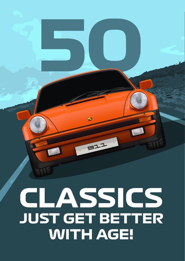 CLASSIC 911 SPORTS CAR 50TH BIRTHDAY created by RetroMotion Artwork