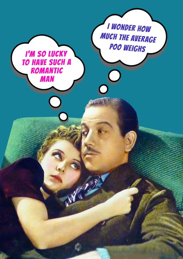 Funny Valentines Day Card - Retro - I'm So Lucky To Have A Romantic Man created by Go La La!