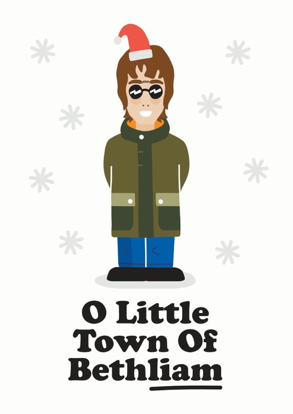 Funny Christmas Card - Liam Gallagher Pun - Oasis created by Studio Boketto