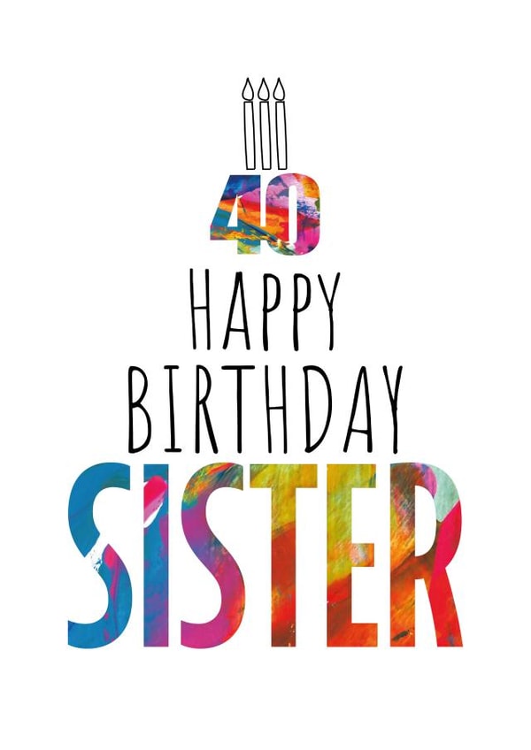 Abstract cake - Sister 40th birthday card created by size3art