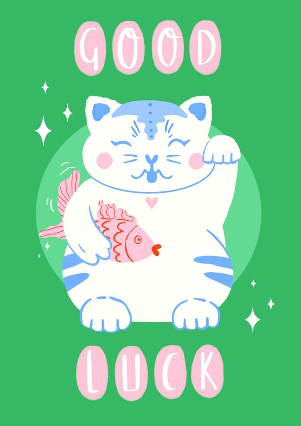 cat adult Good Luck Card 16479 created by Kerri Brown