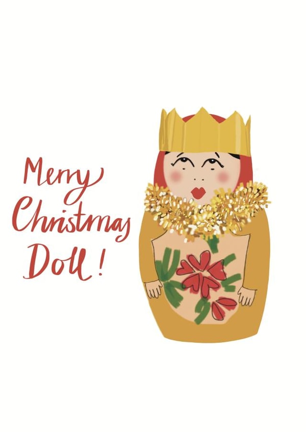 doll merry christmas Christmas Card 44392 created by Bertie Bryans 