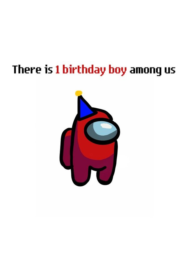 Among us Video game Birthday Card 20422 created by SJdesigns