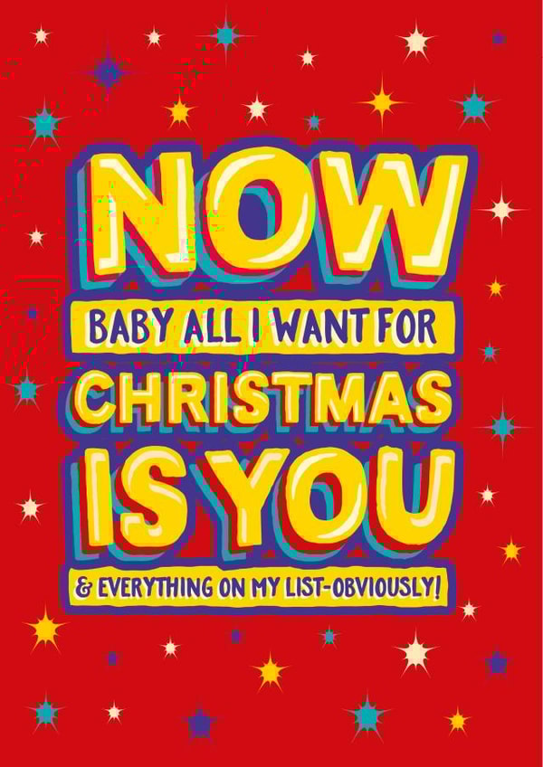 Funny Christmas song love card created by The Typecast Gallery