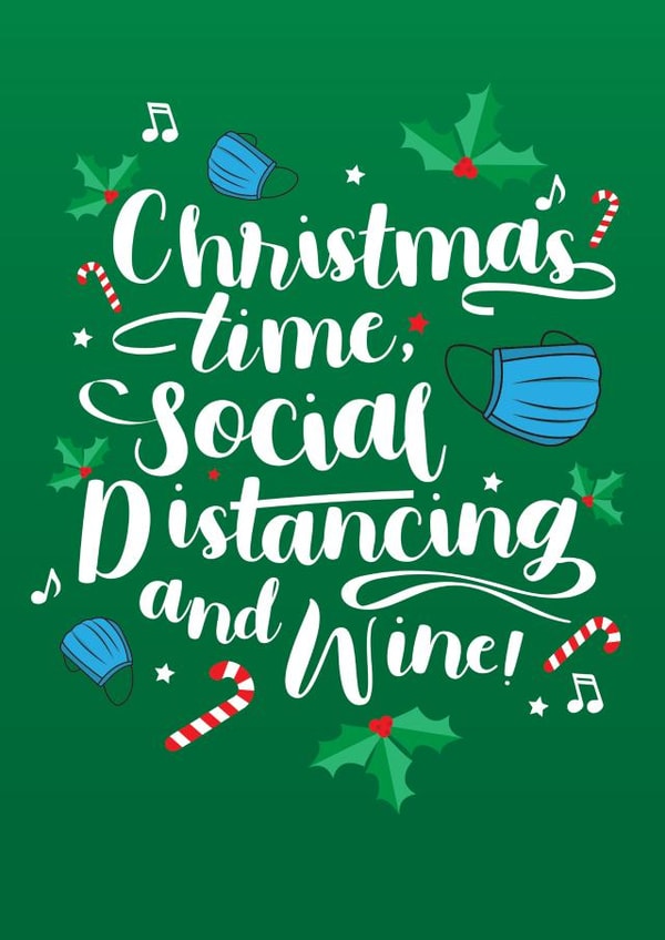 social distance wine Card 33695 created by Pukka Design