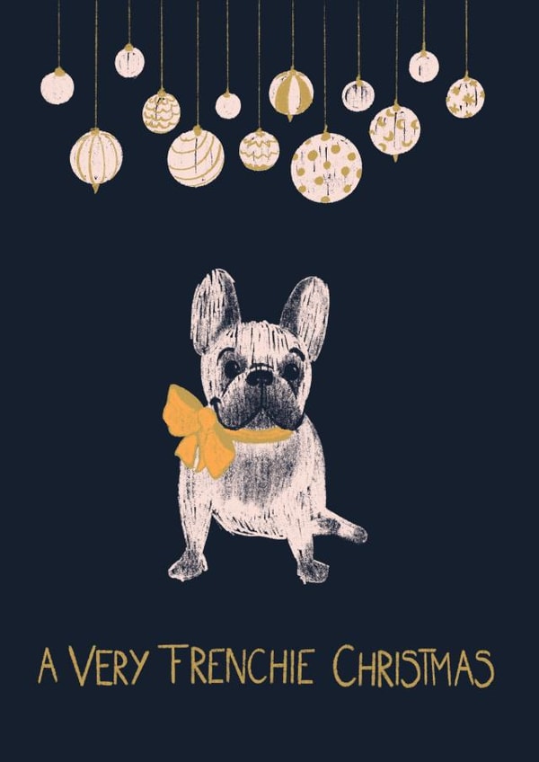 frenchie french Christmas Card 6983 created by Babybluesnowflake