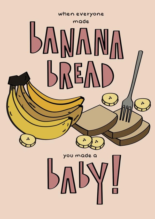 Banana bread new born card created by Blackcat and Bumble