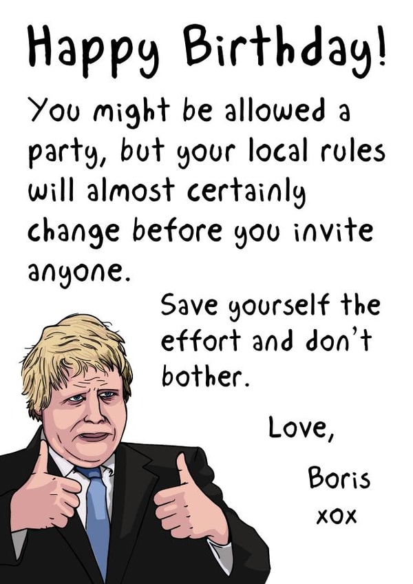 Lockdown Bojo Birthday Card 44717 created by @StarBerry
