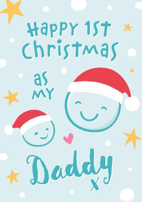 1st Christmas As My Daddy Christmas Card created by Macie Dot Doodles