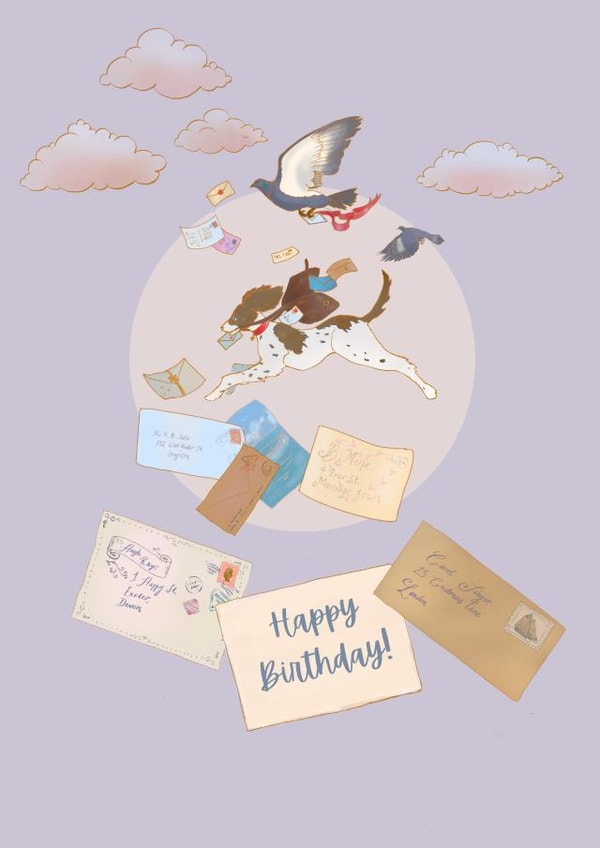 pigeon letters Birthday Card 20605 created by Louisa Currier