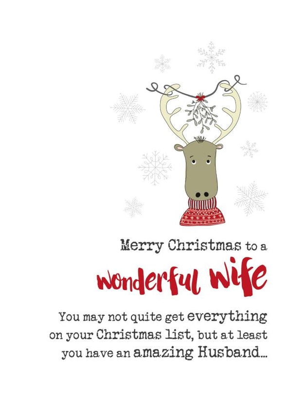 funny wife Christmas Card 2735 created by Dandelion Stationery