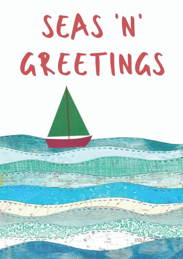 Seasons Greetings Sailing Boat Nautical Christmas Card created by NaviStitch
