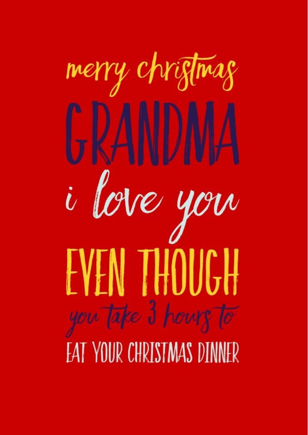 Merry Christmas Grandma Cheeky Christmas dinner created by CreatedbyMe Sean