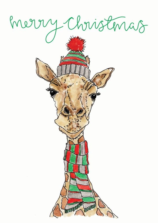 giraffe animals Christmas Card 8257 created by Bramble Designs