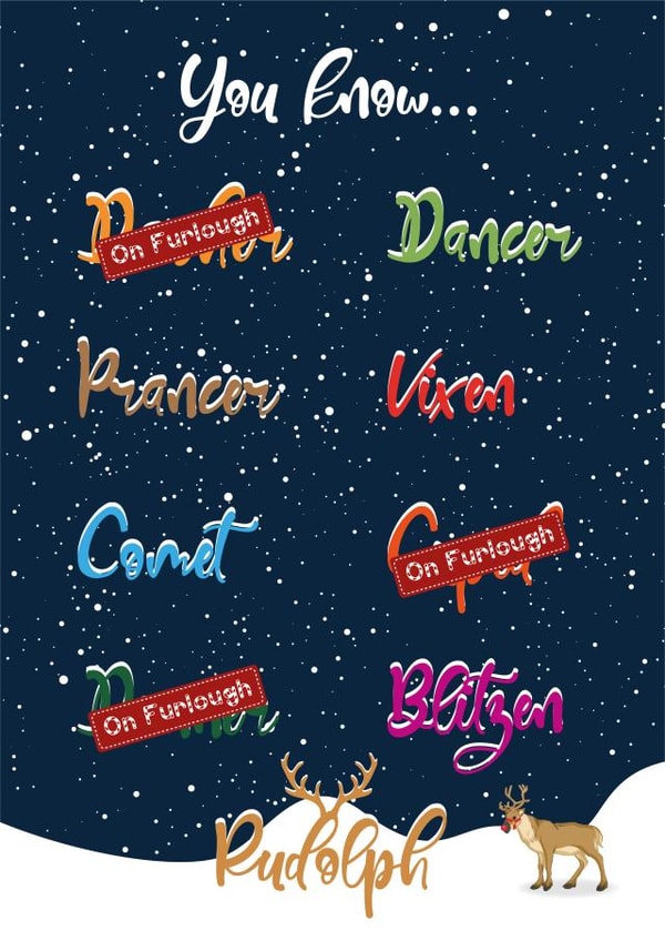 reindeer furlough Christmas Card 43522 created by Debsmakescards