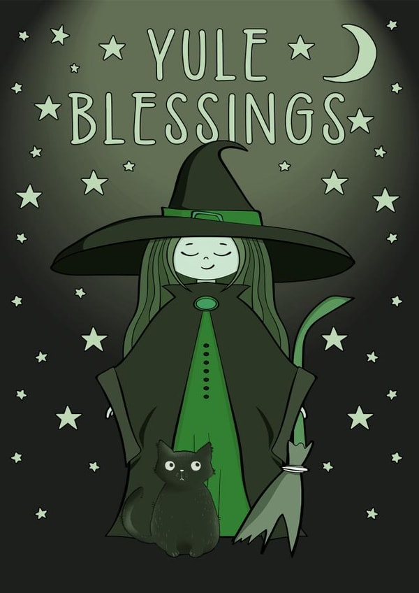 Yule Blessings for the Winter Solstice created by Cheeky Witch®