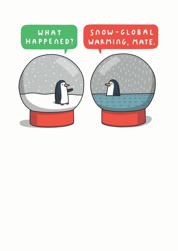 global warming penguin Christmas Card 16023 created by mungo and shoddy
