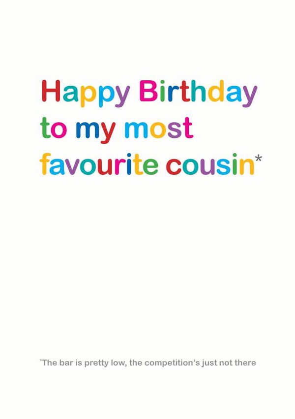 cousin favourite Birthday Card 13052 created by Lisa Jestico