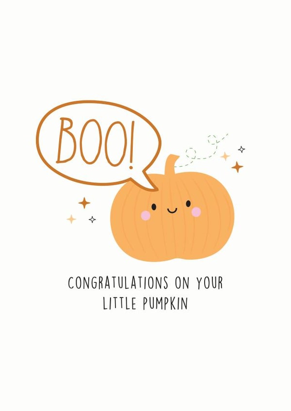 new baby little pumpkin New Baby Card 18419 created by Lucy Rose Party