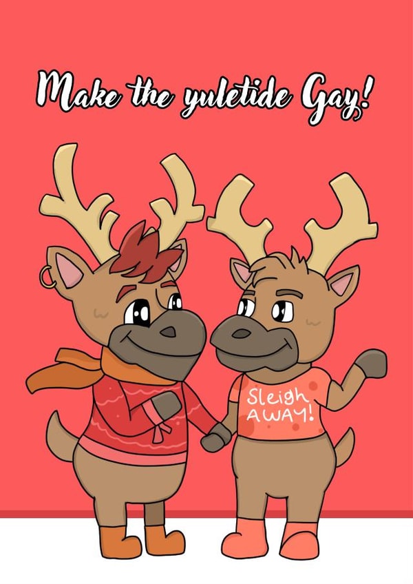 gay lgbt Christmas Card 19610 created by Memeow Gifts