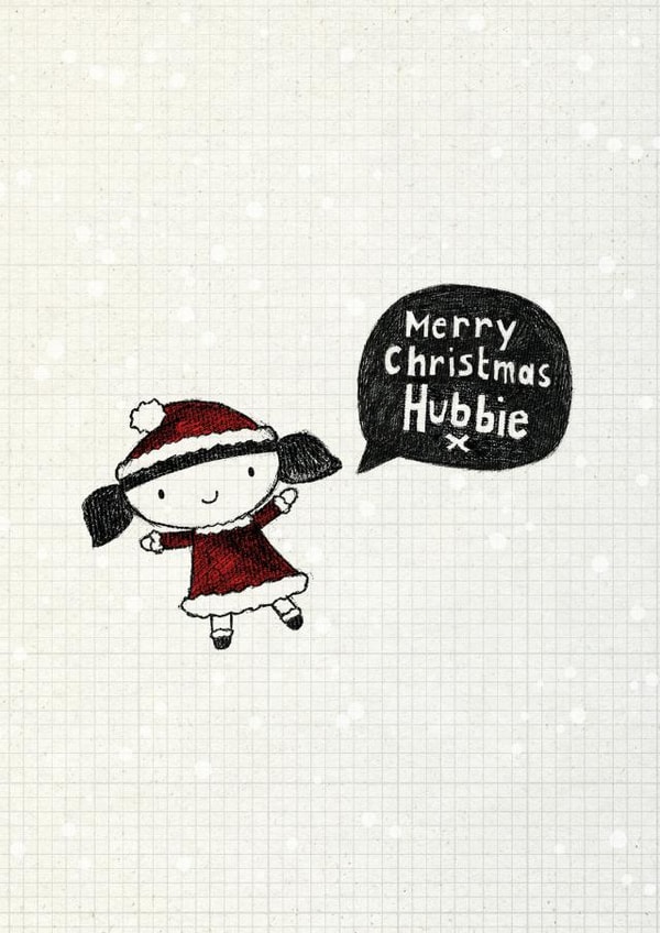 hubbie cute Christmas Card 3309 created by Cathy Haworth