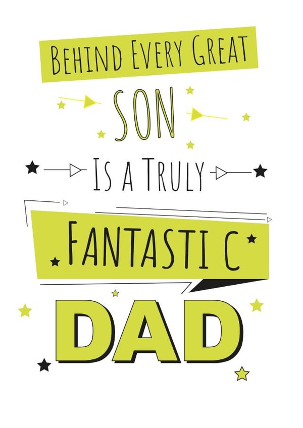 Heartfelt Birthday and fathers Day card from Son created by Yeti Design