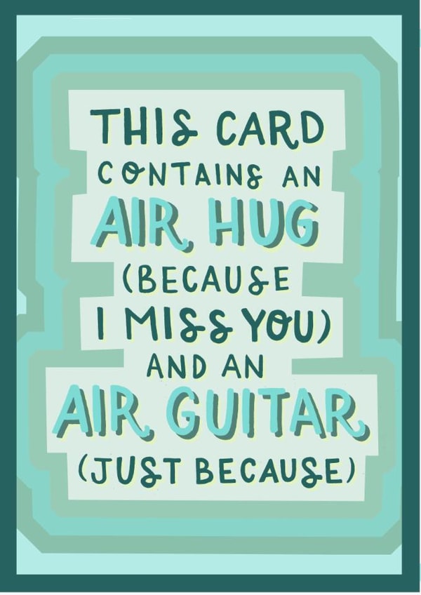 quarantine air hug Love & Friendship Card 15688 created by Carla Letters