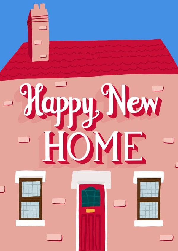Cute Red Door New Home Card - Happy New Home created by Fab Bab