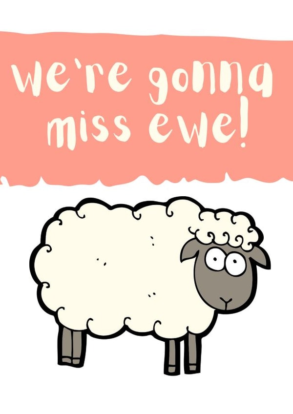 sheep miss you Leaving Card 19554 created by KokoandDoo