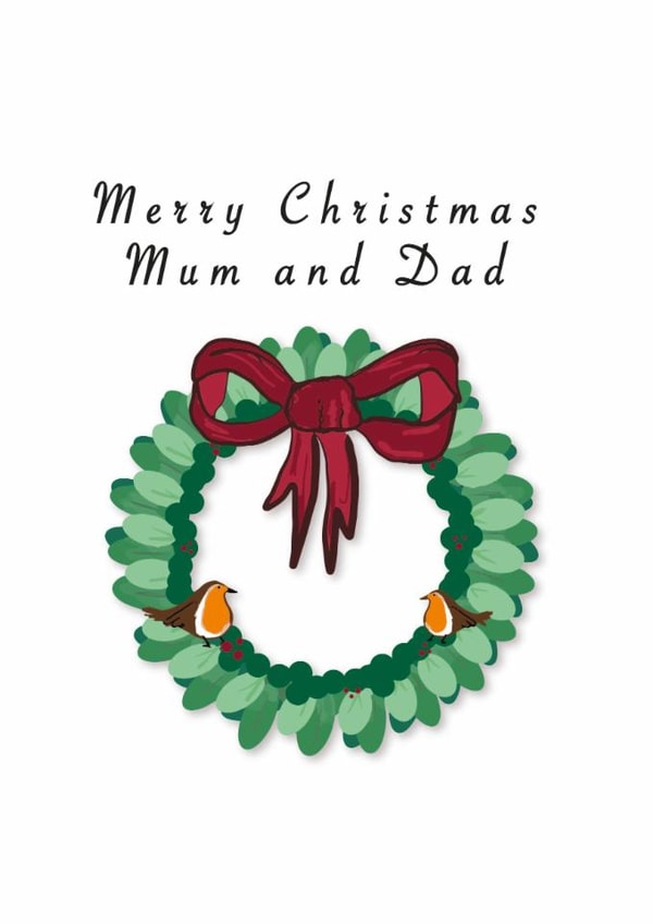 Merry Christmas Mum & Dad Robin Wreath created by Creative Gemz
