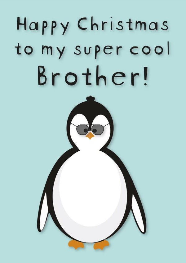 Super Cool Brother Penguin Christmas Card created by Creative Gemz