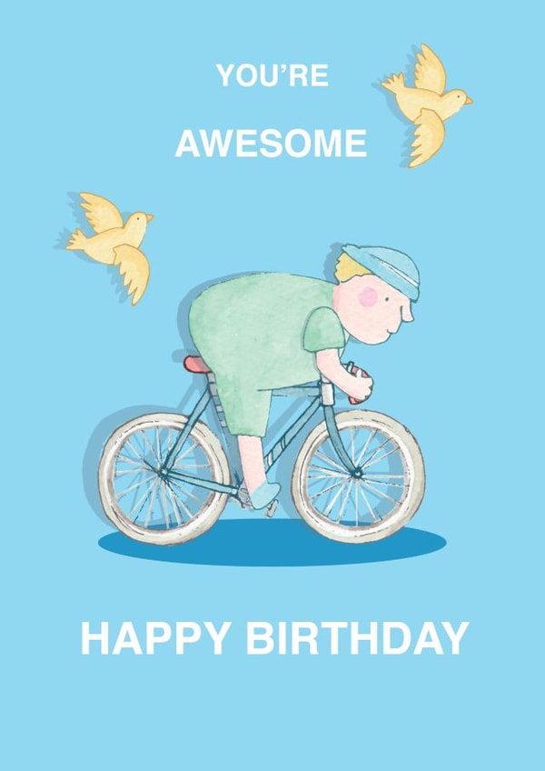 cycling awesome Birthday Card 2411 created by Siobhan at april rose