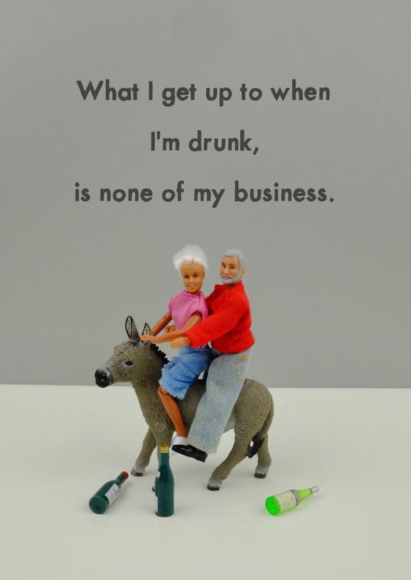 drunk donkey Card 11613 created by Bold & Bright Cards