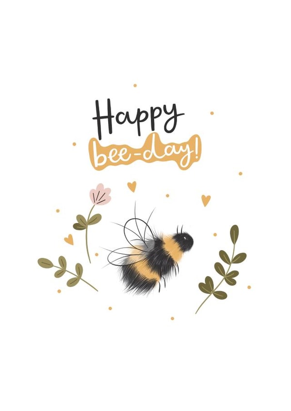 Happy Bee Day birthday card created by Abbie Imagine