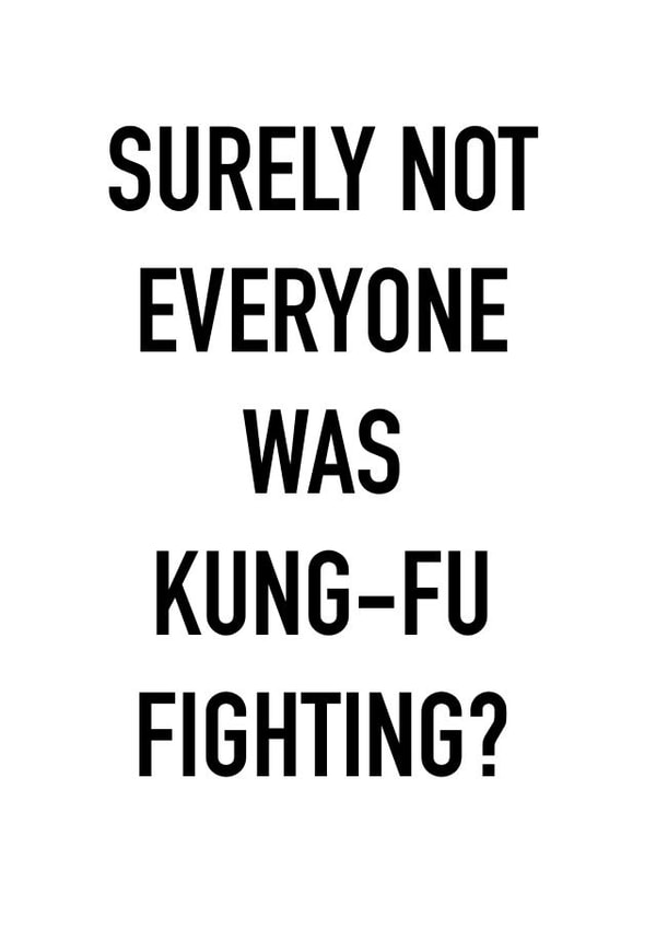 kung fu fung fu fighting Birthday Card 19413 created by Parker Art & Design