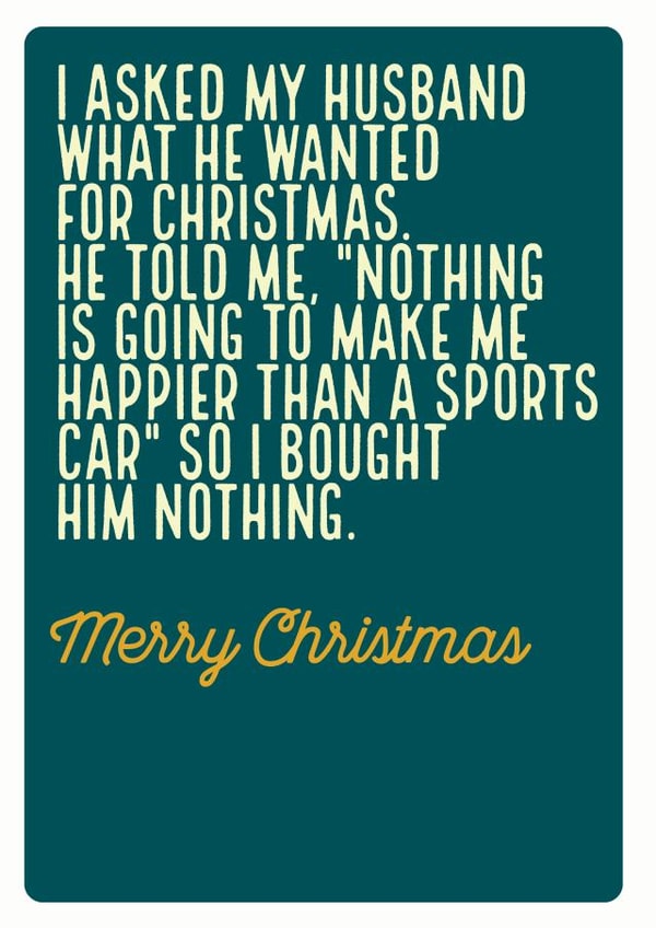 presents husband Christmas Card 35794 created by Electric Carp