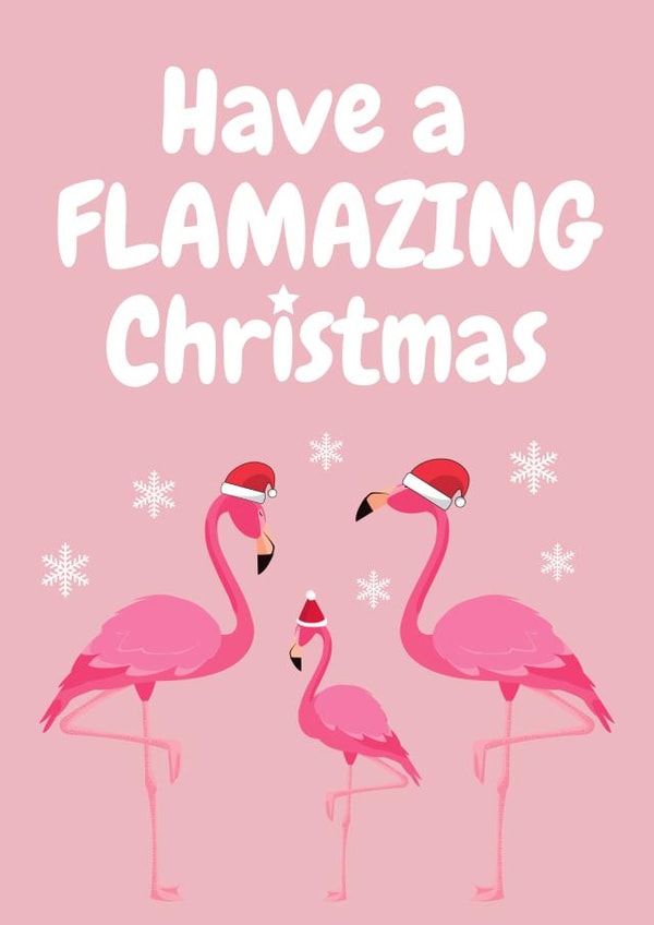 flamingo pun Christmas Card 19946 created by Pickle & Lilly