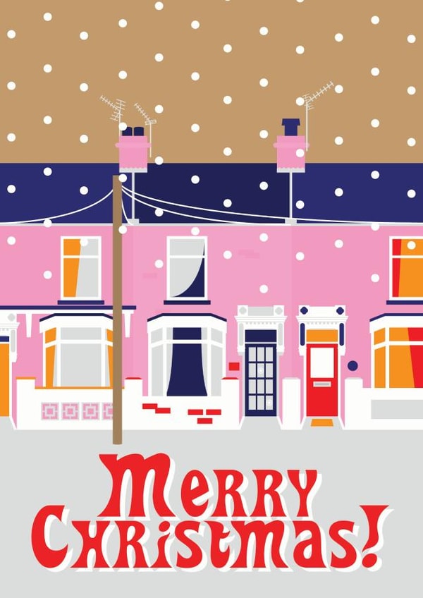 Snow scene Traditional Christmas Card 9503 created by The Fidorium