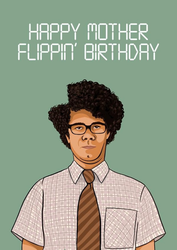 IT crowd Film/TV/Netflix Birthday Card 20595 created by Glam Brock 
