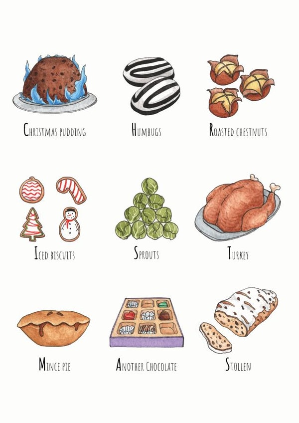 Food illustration Christmas Card 36335 created by Lucy Reynolds