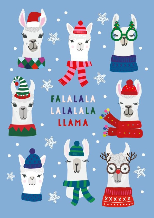 llama animals Christmas Card 20305 created by Mifkins