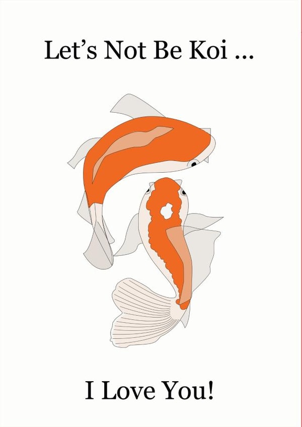 Koi Carp Love you Card 44907 created by Cocoon Homeware Co