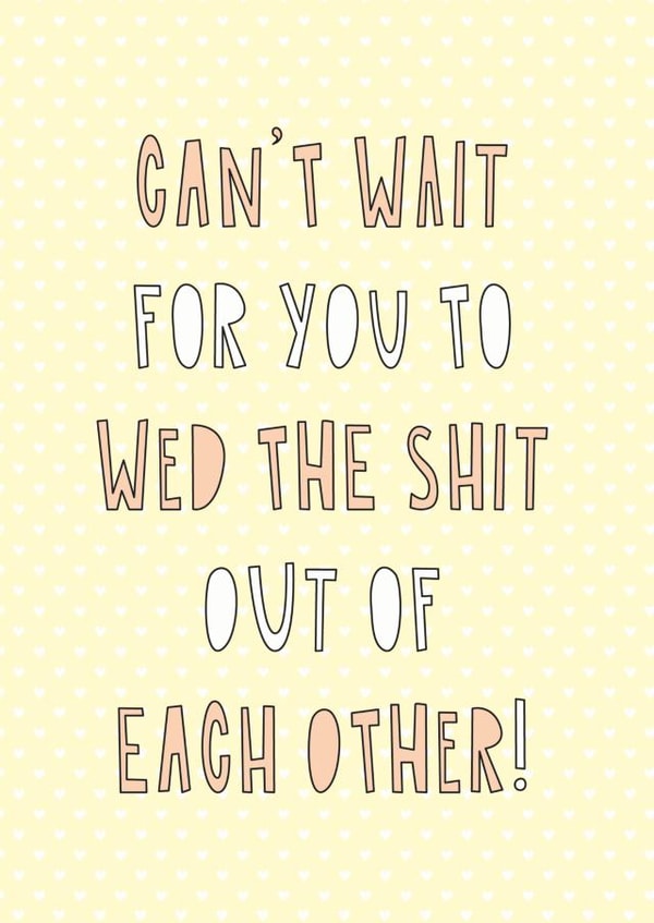 Yellow polka dot wedding card created by Redback Cards