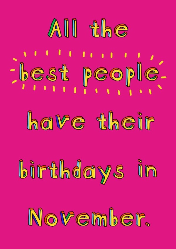 November Birthday Card created by Embers and Ink