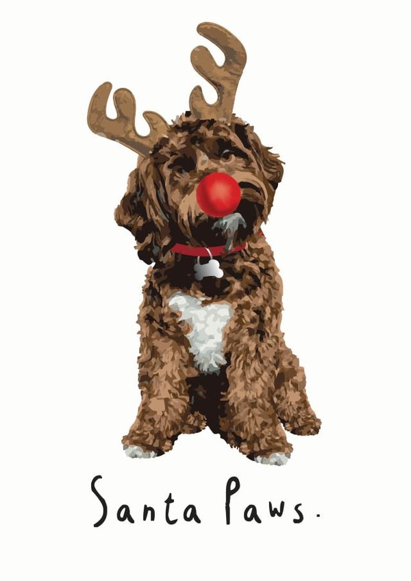 santa paws pun Christmas Card 7313 created by Amy Ellen Designs