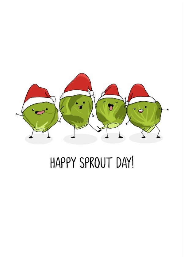 Happy Sprout Day Christmas card! created by Evie Garnett Designs