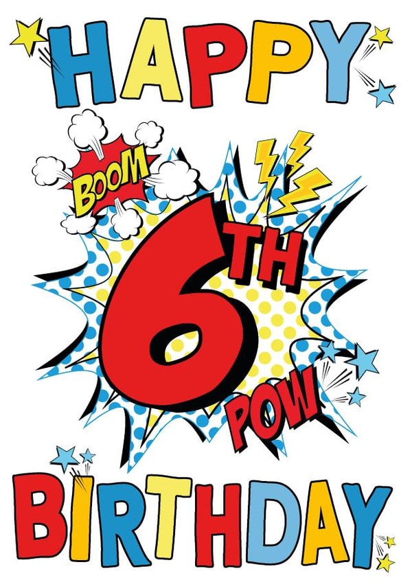 6th 6 Birthday Card 20096 created by Cotton and Bloom