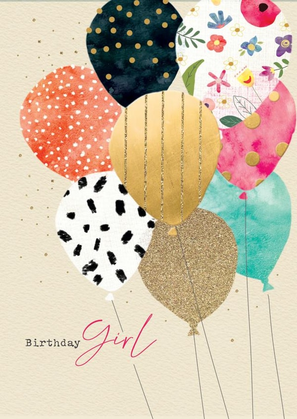 Classic Birthday Card - For Her - Balloons created by cory reid