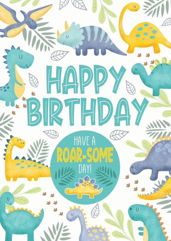 cute dinosaur Birthday Card 20679 created by Trudles Doodles Handmade